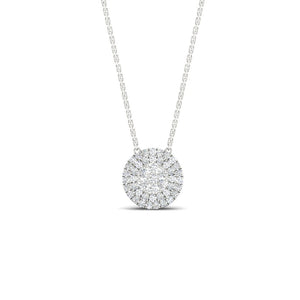 Double Halo Diamond Cluster Pendant