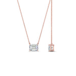 Load image into Gallery viewer, Emerald Cut East West Solitaire Pendant
