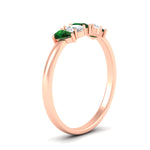 Load image into Gallery viewer, half-carat-emerald-teardrop-5-stone-wedding-band-in-rose-gold-fdwb8008pegemgrangle2-0.50ct-nl-rg.jpg