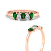 Load image into Gallery viewer, half-carat-emerald-teardrop-5-stone-wedding-band-in-rose-gold-fdwb8008pegemgrangle3-0.50ct-nl-rg.jpg