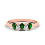 Load image into Gallery viewer, half-carat-emerald-teardrop-5-stone-wedding-band-in-rose-gold-fdwb8008pegemgrsleep-0.50ct-nl-rg.jpg