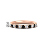 Load image into Gallery viewer, half-carat-french-pave-diamond-band-with-black-diamond-in-rose-gold-FD9331ROBGBLACK-0.50CT-NL-RG-HW
