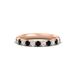 Load image into Gallery viewer, half-carat-french-pave-diamond-band-with-black-diamond-in-rose-gold-FD9331ROBGBLACK-0.50CT-NL-RG
