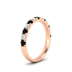 Load image into Gallery viewer, half-carat-french-pave-diamond-band-with-black-diamond-in-rose-gold-FD9331ROBGBLACKANGLE2-0.50CT-NL-RG
