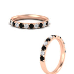 Load image into Gallery viewer, half-carat-french-pave-diamond-band-with-black-diamond-in-rose-gold-FD9331ROBGBLACKANGLE3-0.50CT-NL-RG
