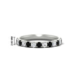 Load image into Gallery viewer, half-carat-french-pave-diamond-band-with-black-diamond-in-white-gold-FD9331ROBGBLACK-0.50CT-NL-WG-HW
