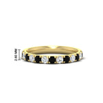 Load image into Gallery viewer, half-carat-french-pave-diamond-band-with-black-diamond-in-yellow-gold-FD9331ROBGBLACK-0.50CT-NL-YG-HW
