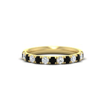 Load image into Gallery viewer, half-carat-french-pave-diamond-band-with-black-diamond-in-yellow-gold-FD9331ROBGBLACK-0.50CT-NL-YG
