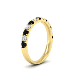 Load image into Gallery viewer, half-carat-french-pave-diamond-band-with-black-diamond-in-yellow-gold-FD9331ROBGBLACKANGLE2-0.50CT-NL-YG
