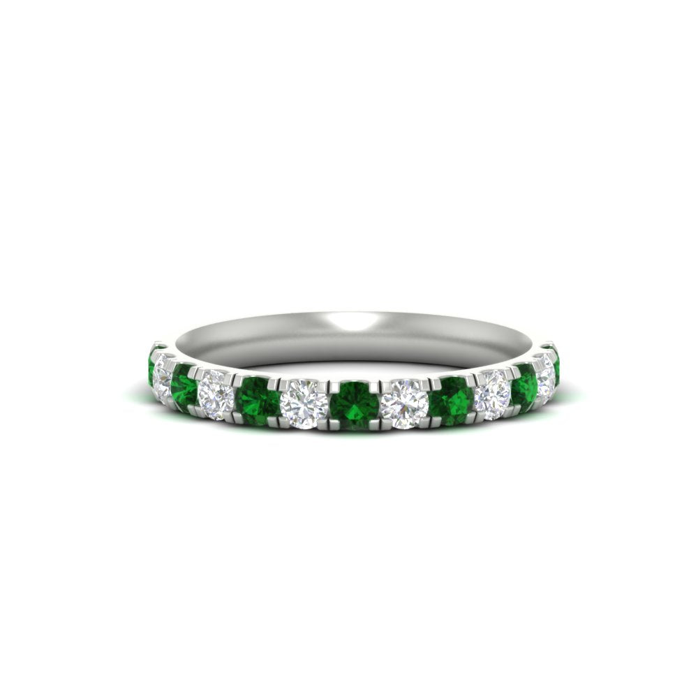 half-carat-french-pave-diamond-band-with-emerald-in-white-gold-FD9331ROBGEMGR-0.50CT-NL-WG
