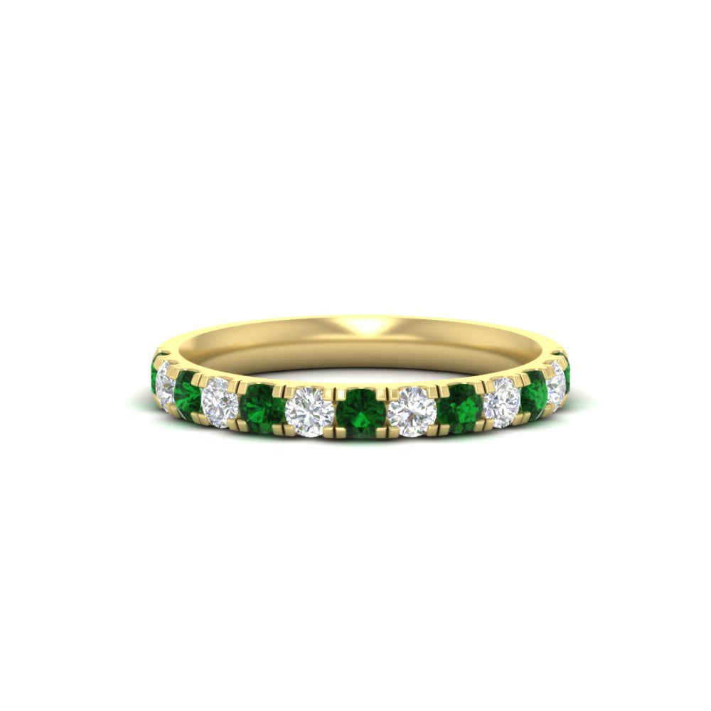 half-carat-french-pave-diamond-band-with-emerald-in-yellow-gold-FD9331ROBGEMGR-0.50CT-NL-YG