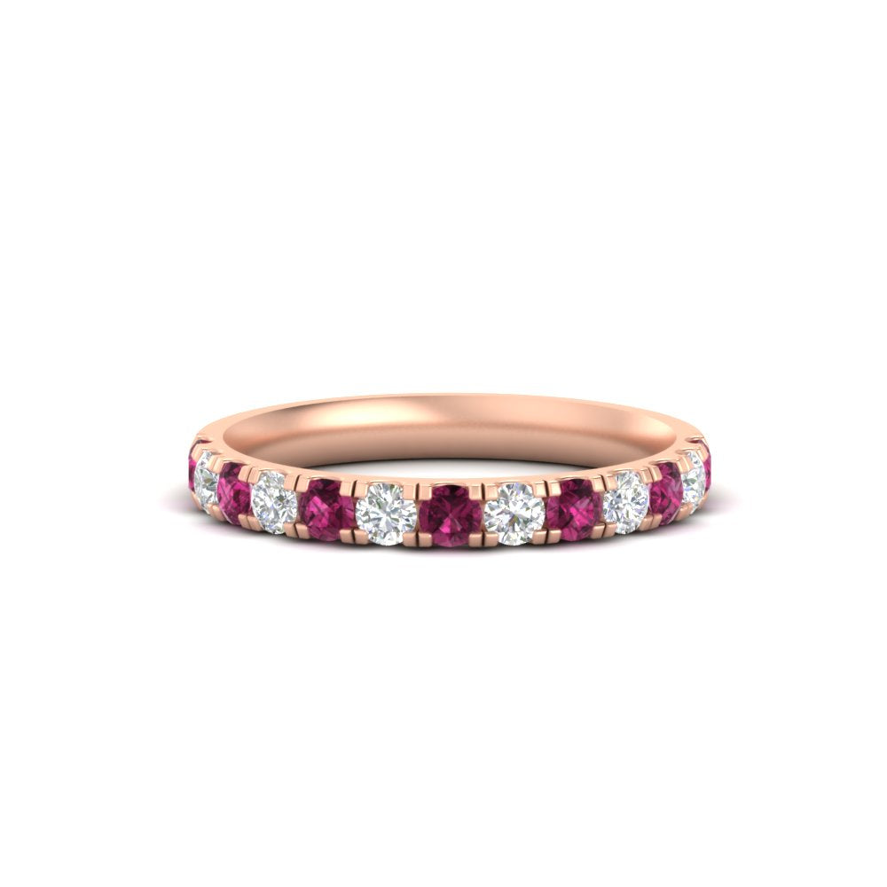 half-carat-french-pave-diamond-band-with-pink-sapphire-in-rose-gold-FD9331ROBGSADRPI-0.50CT-NL-RG