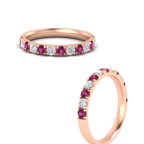 half-carat-french-pave-diamond-band-with-pink-sapphire-in-rose-gold-FD9331ROBGSADRPIANGLE3-0.50CT-NL-RG