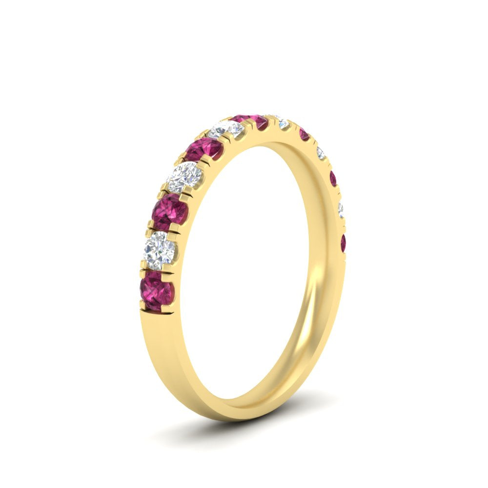 half-carat-french-pave-diamond-band-with-pink-sapphire-in-yellow-gold-FD9331ROBGSADRPIANGLE2-0.50CT-NL-YG