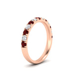 Load image into Gallery viewer, half-carat-french-pave-diamond-band-with-ruby-in-rose-gold-FD9331ROBGRUDRANGLE2-0.50CT-NL-RG
