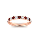 Load image into Gallery viewer, half-carat-french-pave-diamond-band-with-ruby-in-rose-gold-FD9331ROBGRUDRANGLE5-0.50CT-NL-RG
