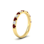Load image into Gallery viewer, half-carat-french-pave-diamond-band-with-ruby-in-yellow-gold-FD9331ROBGRUDRANGLE2-0.50CT-NL-YG
