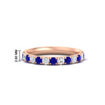 Load image into Gallery viewer, half-carat-french-pave-diamond-band-with-sapphire-in-rose-gold-FD9331ROBGSABL-0.50CT-NL-RG-HW
