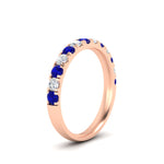 Load image into Gallery viewer, half-carat-french-pave-diamond-band-with-sapphire-in-rose-gold-FD9331ROBGSABLANGLE2-0.50CT-NL-RG
