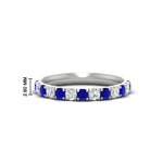 Load image into Gallery viewer, half-carat-french-pave-diamond-band-with-sapphire-in-white-gold-FD9331ROBGSABL-0.50CT-NL-WG-HW
