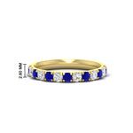 Load image into Gallery viewer, half-carat-french-pave-diamond-band-with-sapphire-in-yellow-gold-FD9331ROBGSABL-0.50CT-NL-YG-HW
