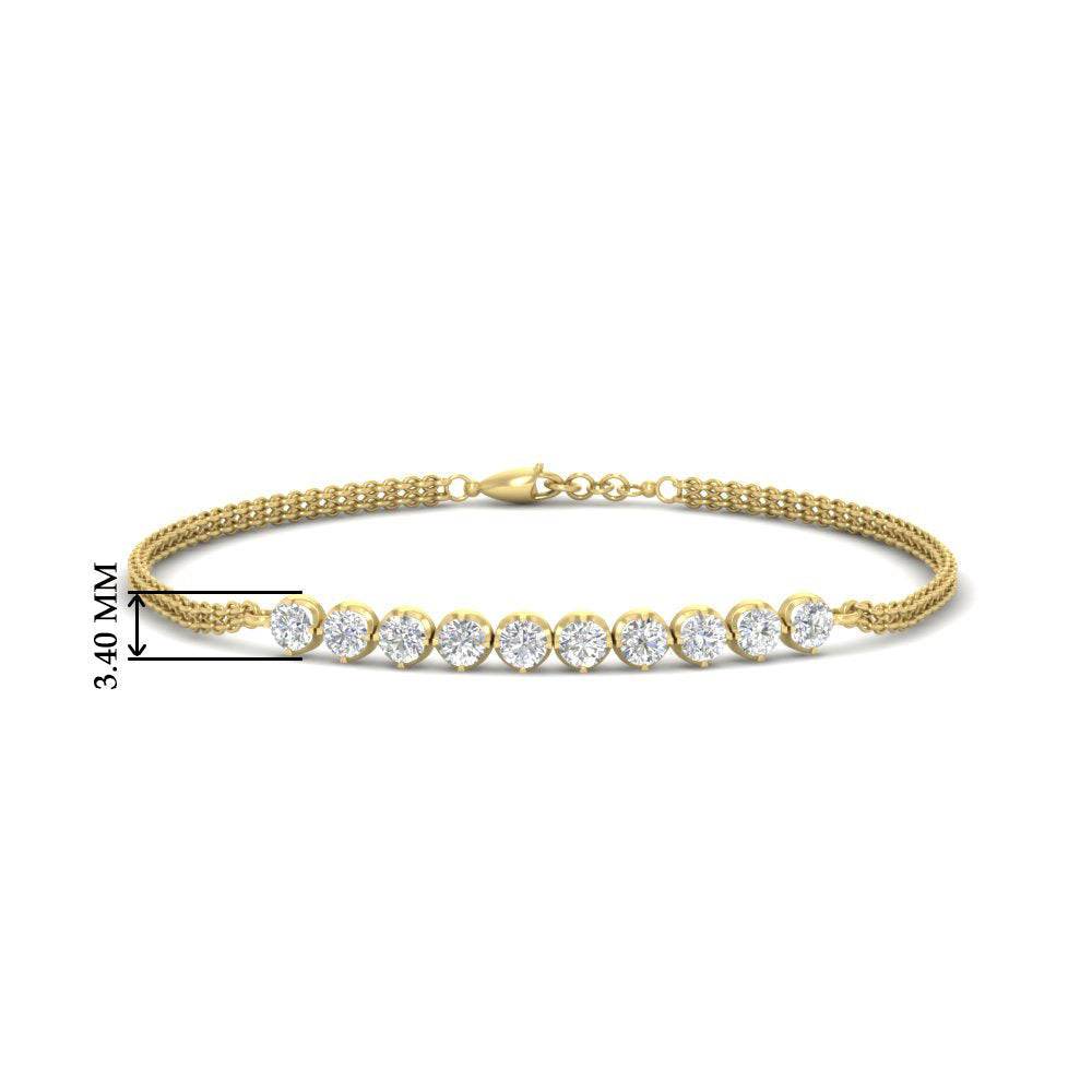 Round Gold Chain Bar Bracelet