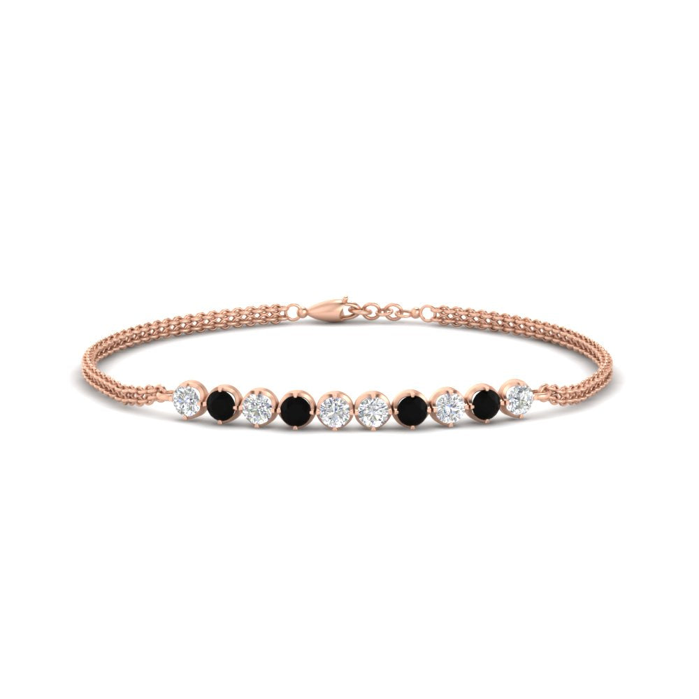 Round Gold Chain Bar Bracelet