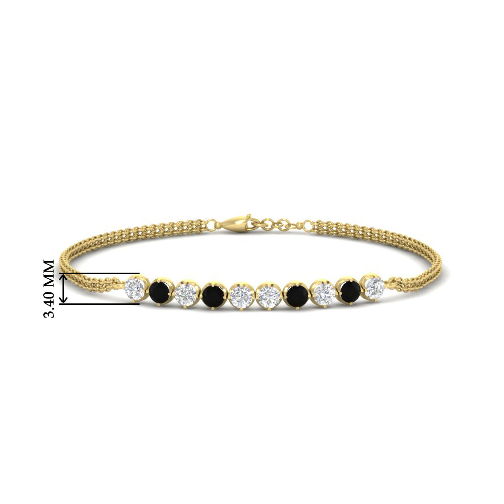 Round Gold Chain Bar Bracelet