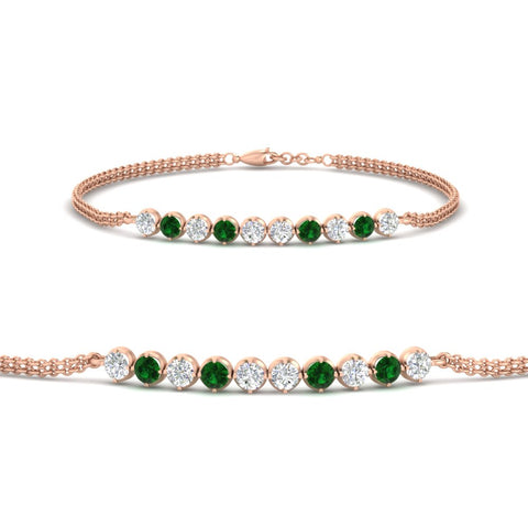 half-carat-gold-chain-bar-diamond-bracelet-with-emerald-in-rose-gold-FDBRC10587ROGEMGR-0.50CT-NL-RG.jpg?v=1774334805