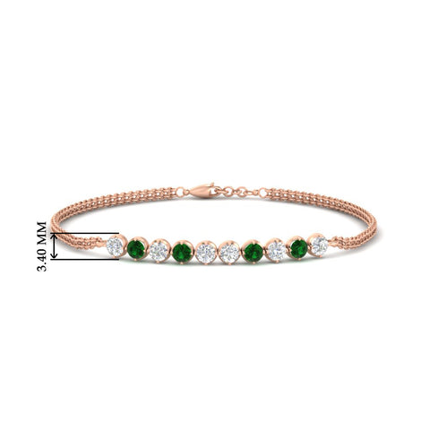 half-carat-gold-chain-bar-diamond-bracelet-with-emerald-in-rose-gold-FDBRC10587ROGEMGRANGLE1-0.50CT-NL-RG-HW.jpg?v=1774334805