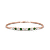 Load image into Gallery viewer, half-carat-gold-chain-bar-diamond-bracelet-with-emerald-in-rose-gold-FDBRC10587ROGEMGRANGLE1-0.50CT-NL-RG.jpg?v=1774334805