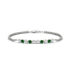 Load image into Gallery viewer, half-carat-gold-chain-bar-diamond-bracelet-with-emerald-in-white-gold-FDBRC10587ROGEMGRANGLE1-0.50CT-NL-WG.jpg?v=1774334805