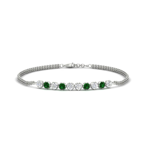 half-carat-gold-chain-bar-diamond-bracelet-with-emerald-in-white-gold-FDBRC10587ROGEMGRANGLE1-0.50CT-NL-WG.jpg?v=1774334805