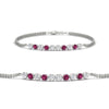 Load image into Gallery viewer, half-carat-gold-chain-bar-diamond-bracelet-with-pink-sapphire-in-white-gold-FDBRC10587ROGSADRPI-0.50CT-NL-WG.jpg?v=1774334805