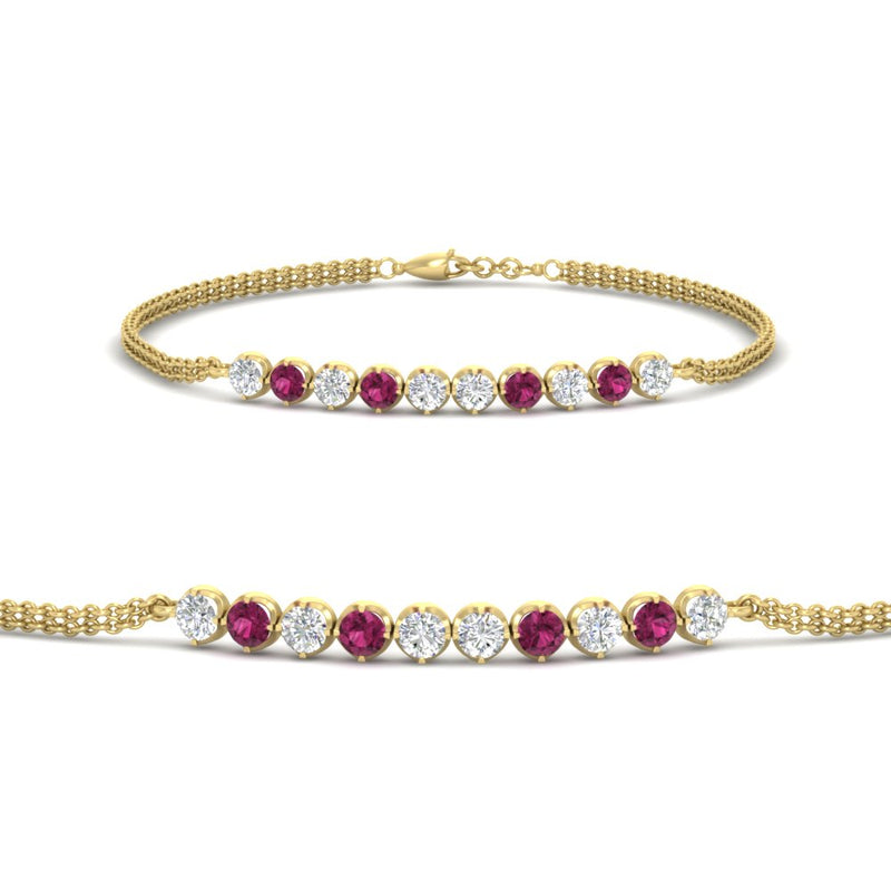 half-carat-gold-chain-bar-diamond-bracelet-with-pink-sapphire-in-yellow-gold-FDBRC10587ROGSADRPI-0.50CT-NL-YG.jpg?v=1774334805