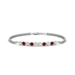 Load image into Gallery viewer, half-carat-gold-chain-bar-diamond-bracelet-with-ruby-in-platinum-FDBRC10587ROGRUDRANGLE1-0.50CT-NL-WG.jpg?v=1775623697