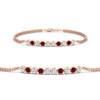 Load image into Gallery viewer, half-carat-gold-chain-bar-diamond-bracelet-with-ruby-in-rose-gold-FDBRC10587ROGRUDR-0.50CT-NL-RG.jpg?v=1774334805