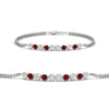 Load image into Gallery viewer, half-carat-gold-chain-bar-diamond-bracelet-with-ruby-in-white-gold-FDBRC10587ROGRUDR-0.50CT-NL-WG.jpg?v=1771413856