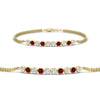 Load image into Gallery viewer, half-carat-gold-chain-bar-diamond-bracelet-with-ruby-in-yellow-gold-FDBRC10587ROGRUDR-0.50CT-NL-YG.jpg?v=1774334805
