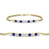 Load image into Gallery viewer, half-carat-gold-chain-bar-diamond-bracelet-with-sapphire-in-yellow-gold-FDBRC10587ROGSABL-0.50CT-NL-YG.jpg?v=1774334805