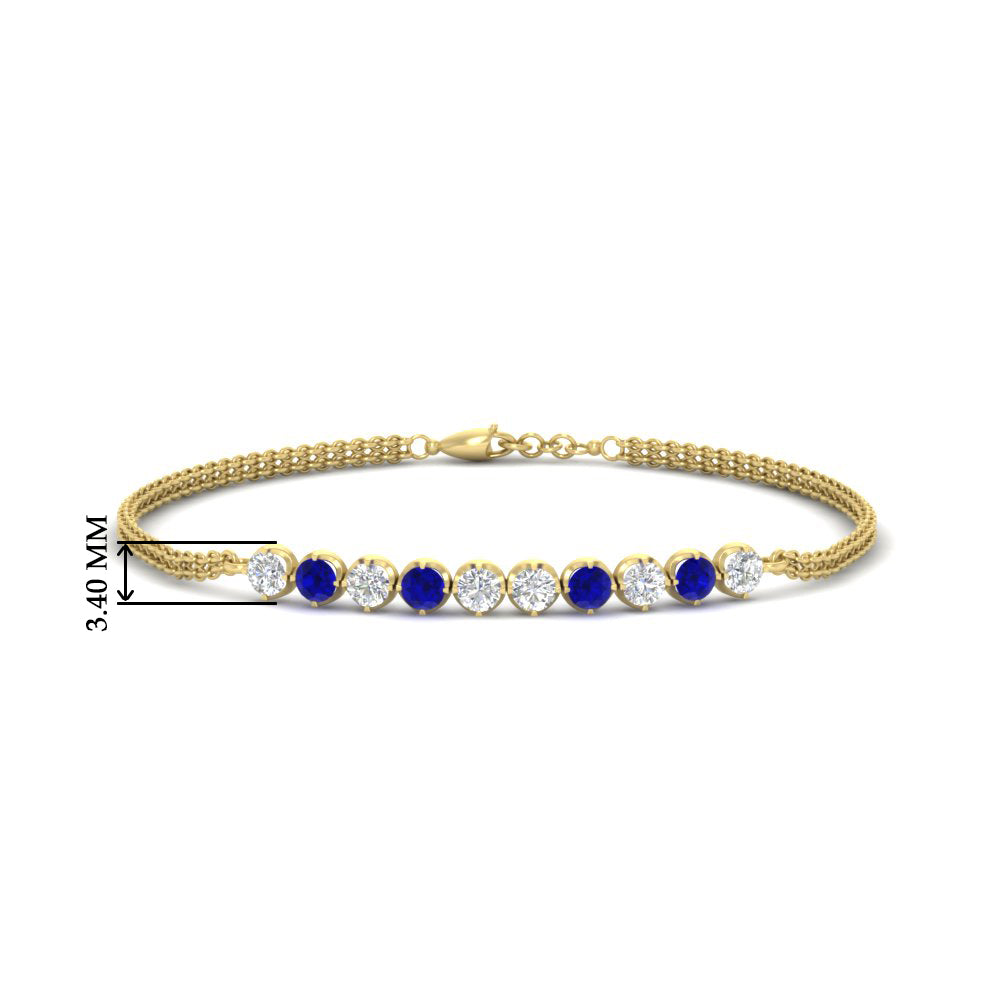 Round Gold Chain Bar Bracelet