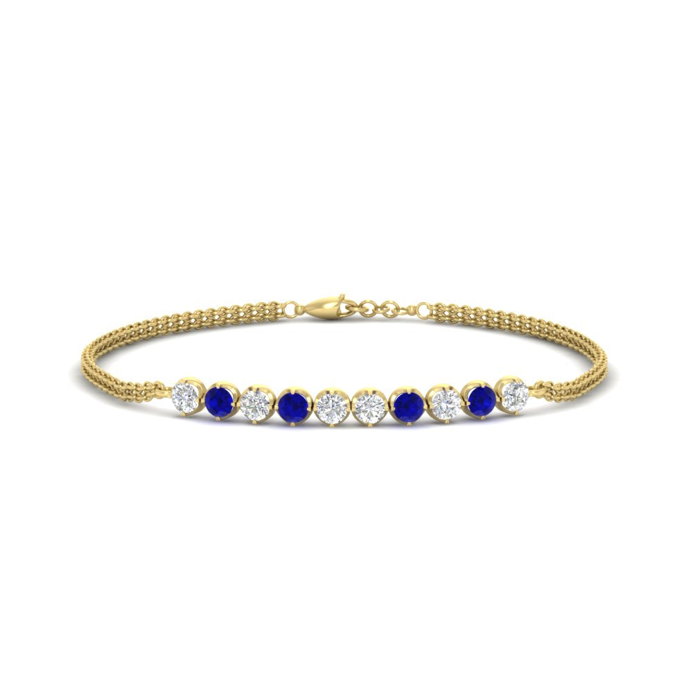 Round Gold Chain Bar Bracelet