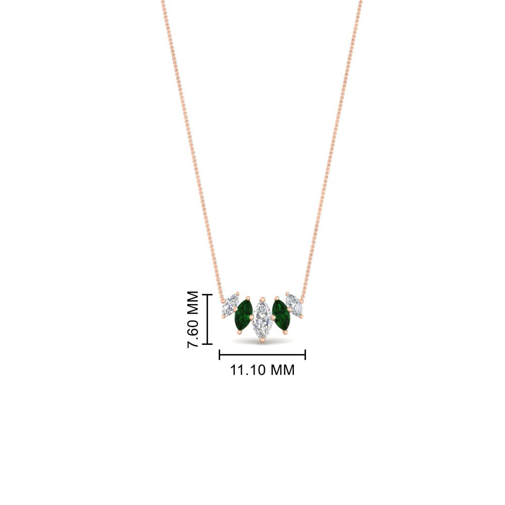 half-carat-graduating-marquise-diamond-necklace-with-emerald-in-FD-NK11130GEMGR-0.50CT-NL-RG