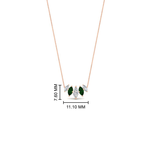half-carat-graduating-marquise-diamond-necklace-with-emerald-in-rose-gold-FD-NK11130GEMGRANGLE1-0.50CT-NL-RG-HW