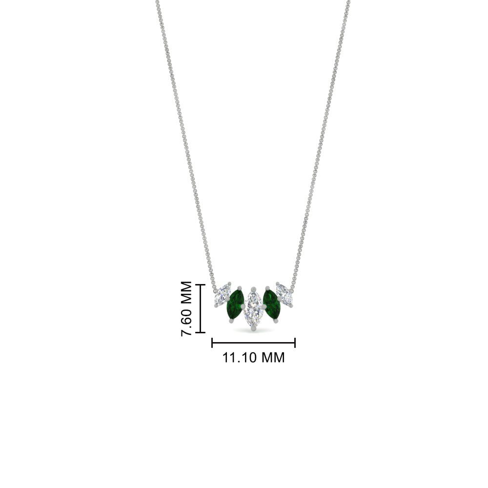 half-carat-graduating-marquise-diamond-necklace-with-emerald-in-FD-NK11130GEMGR-0.50CT-NL-WG