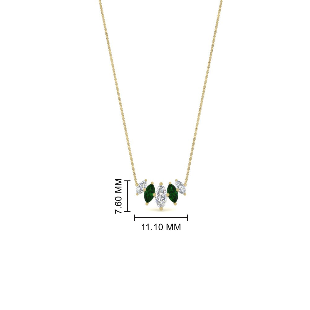 half-carat-graduating-marquise-diamond-necklace-with-emerald-in-FD-NK11130GEMGR-0.50CT-NL-YG