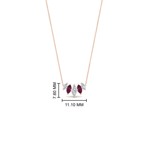 half-carat-graduating-marquise-diamond-necklace-with-pink-sapphire-in-rose-gold-FD-NK11130GSADRPIANGLE1-0.50CT-NL-RG-HW