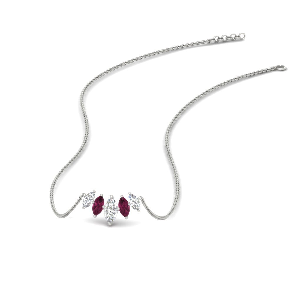 half-carat-graduating-marquise-diamond-necklace-with-pink-sapphire-in-FD-NK11130GSADRPI-0.50CT-NL-WG