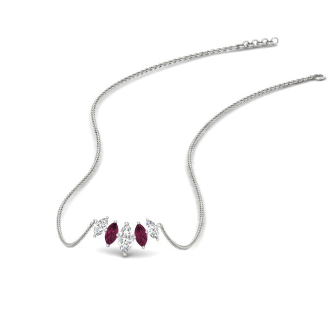 half-carat-graduating-marquise-diamond-necklace-with-pink-sapphire-in-white-gold-FD-NK11130GSADRPI-0.50CT-NL-WG