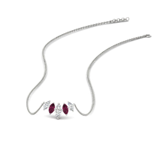 half-carat-graduating-marquise-diamond-necklace-with-pink-sapphire-in-white-gold-FD-NK11130GSADRPI-0.50CT-NL-WG